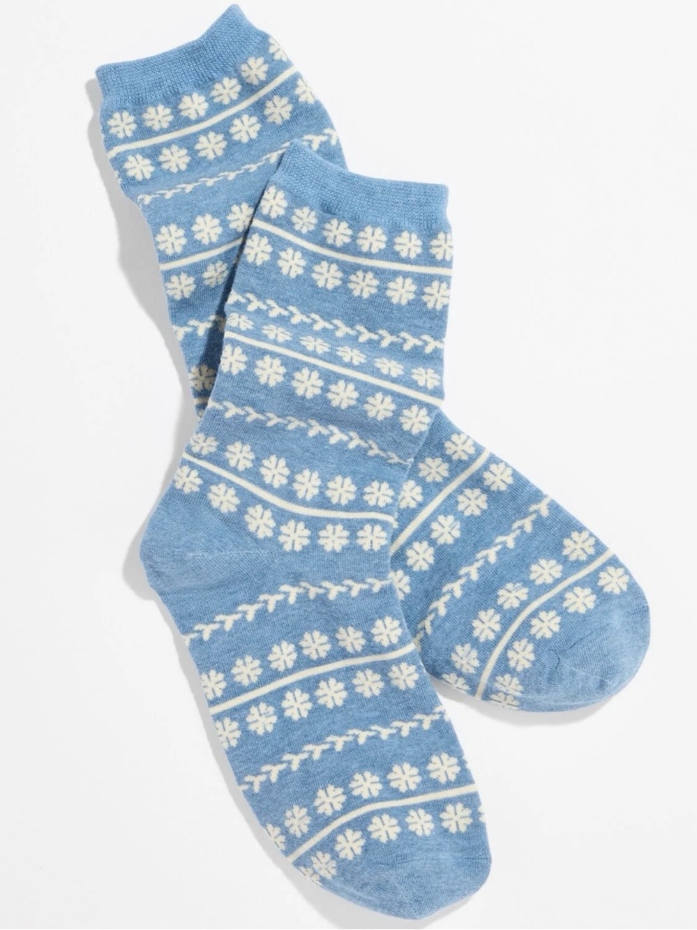 Lot of 2 - Talbots Women’s Poppy Floral Stripe Paisley Crew Socks